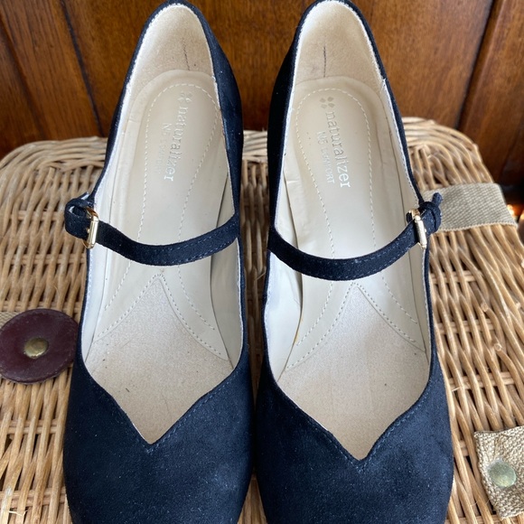 Naturalizer Shoes - Naturalizer Black Suede Mary Jane Heels